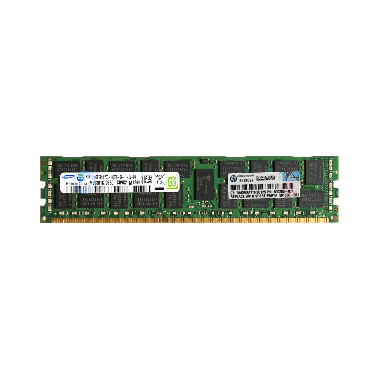 8GB PC3-10600U (DDR3-1333Mhz, 2RX8) Desktop PC RAM (Used)